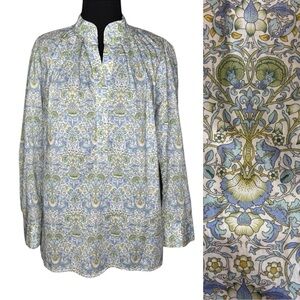 Wear Cissa Wear Cisco Puff Blouse Floral Print XS / S Top Shirt Green Blue Boho